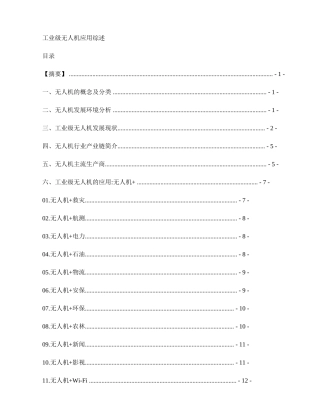 工业级无人机应用综述