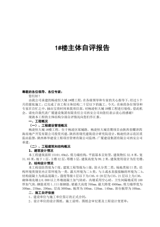 住宅楼主体自评报告