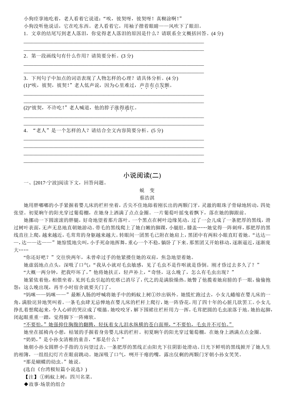 专题七小说阅读 高考阅读理解题_第3页