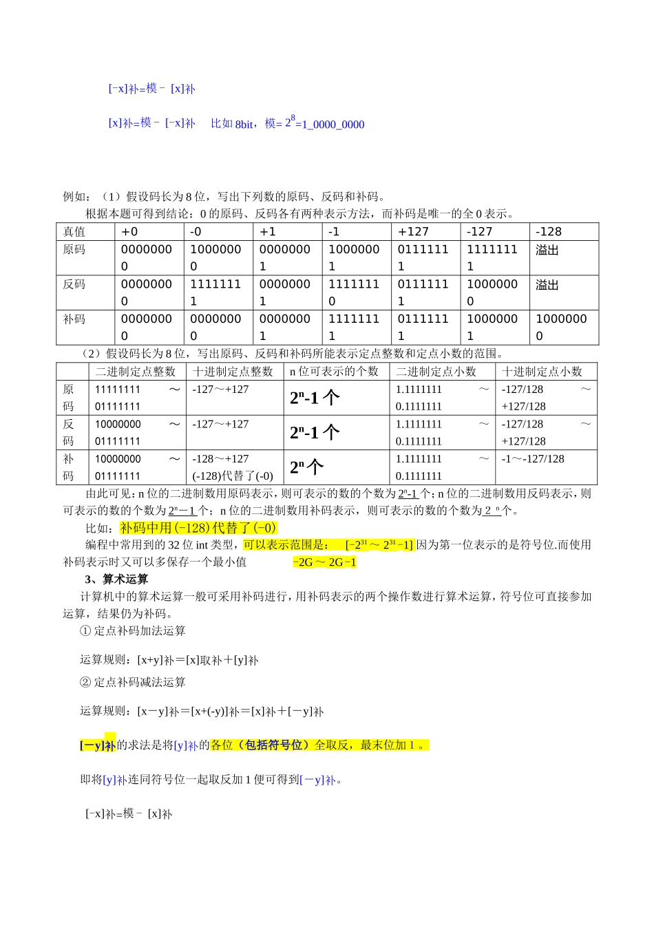 原码、反码和补码的概念知识点梳理汇总_第3页