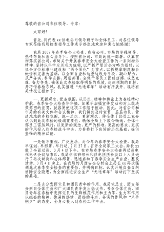 供电公司春季安全检查报告