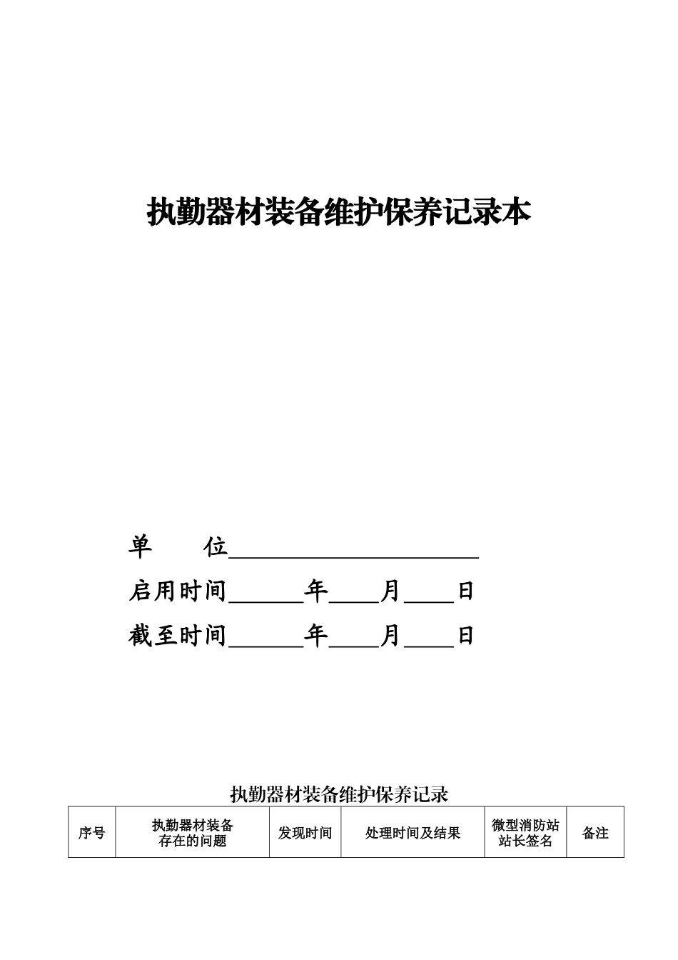 执勤器材装备检查记录本_第3页