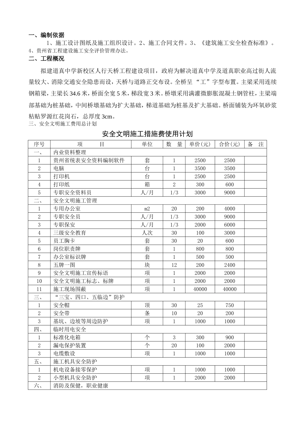 中学新校区人行天桥工程安全文明施工措施费用使用计划施工现场安全防护设施搭设计划及措施_第2页