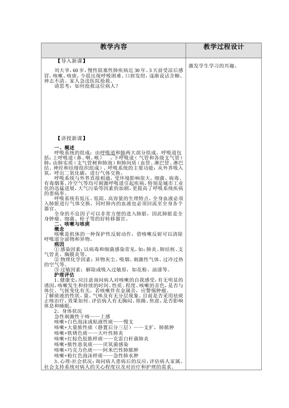 职业技术学院《 内科护理学 》教案_第3页