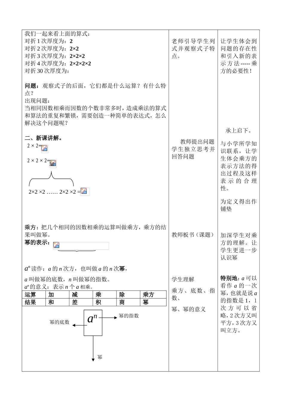 课题：有理数的乘方 教学设计_第2页
