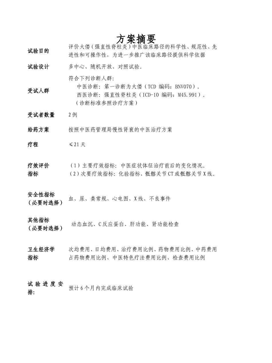 中医药管理局中医临床路径试点实施方案大偻（强直性脊柱炎）中医临床路径实施方案_第2页