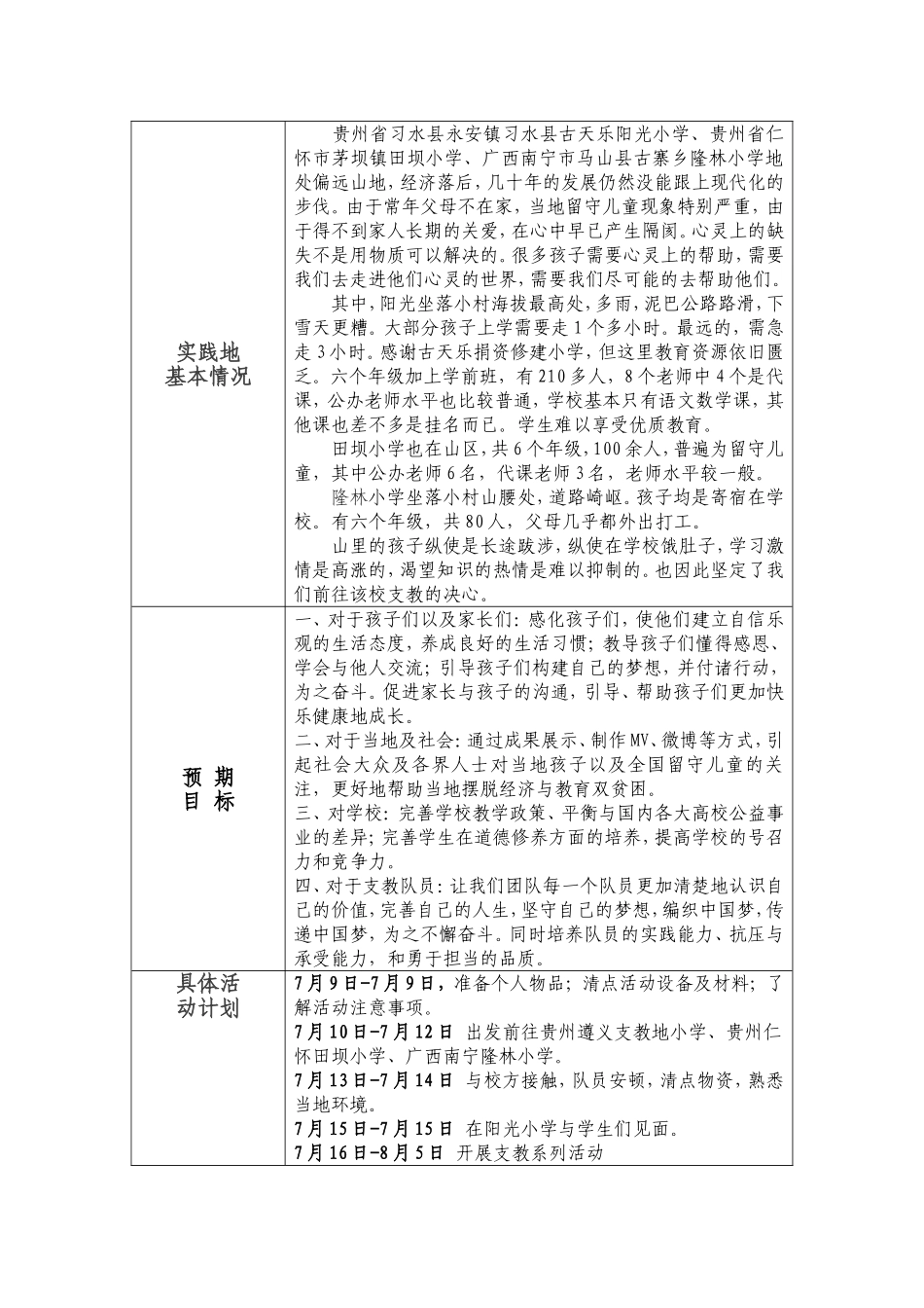 蛋蛋在行动暑期支教项目 社会实践项目申报书_第2页