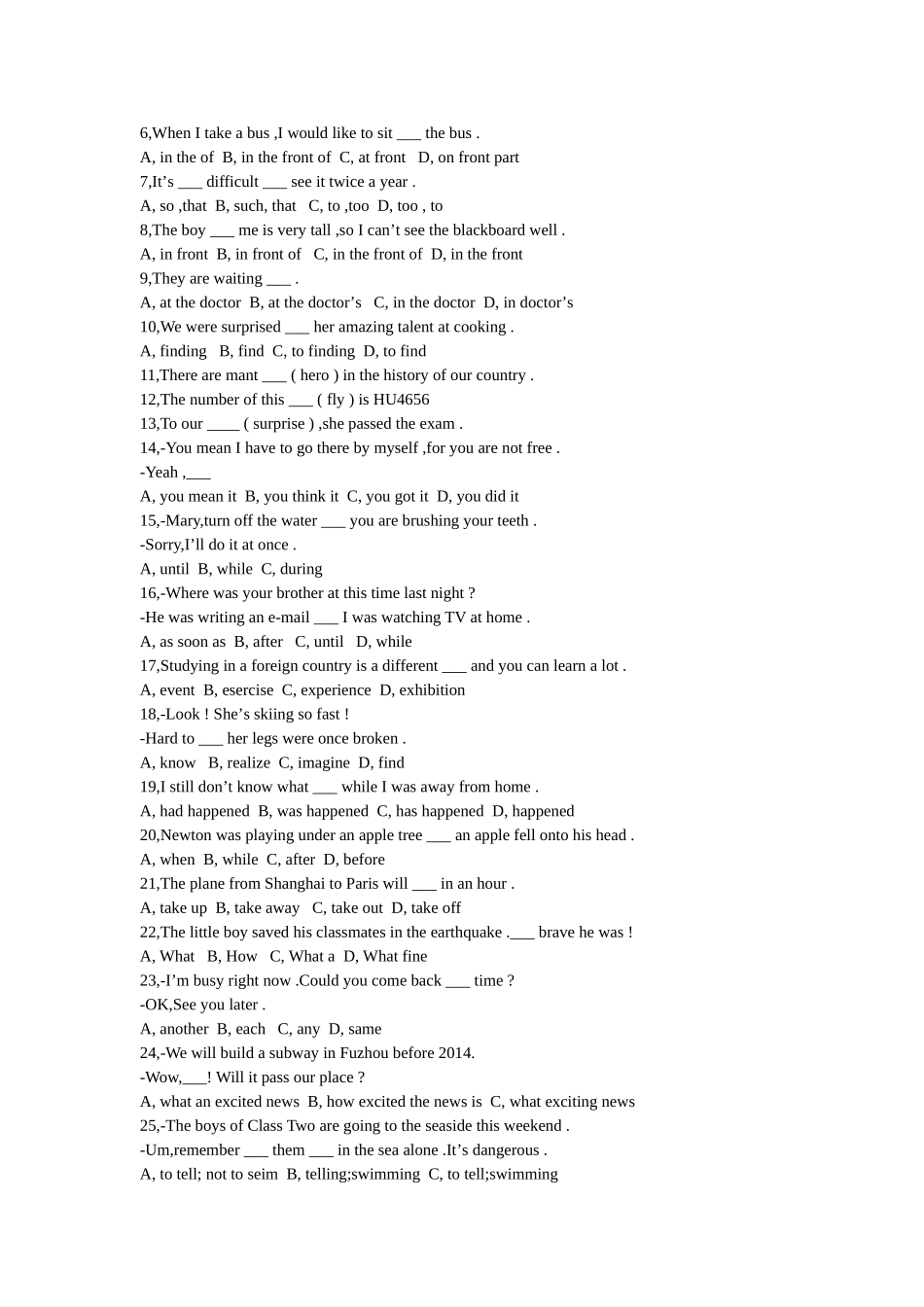 Unit3英语单元检测题_第2页