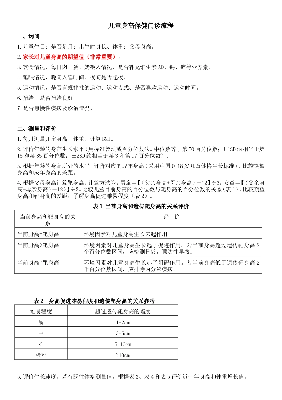 儿童身高保健门诊流程_第1页