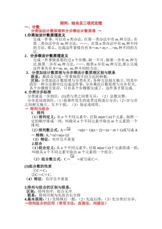 排列、组合及二项式定理知识点梳理