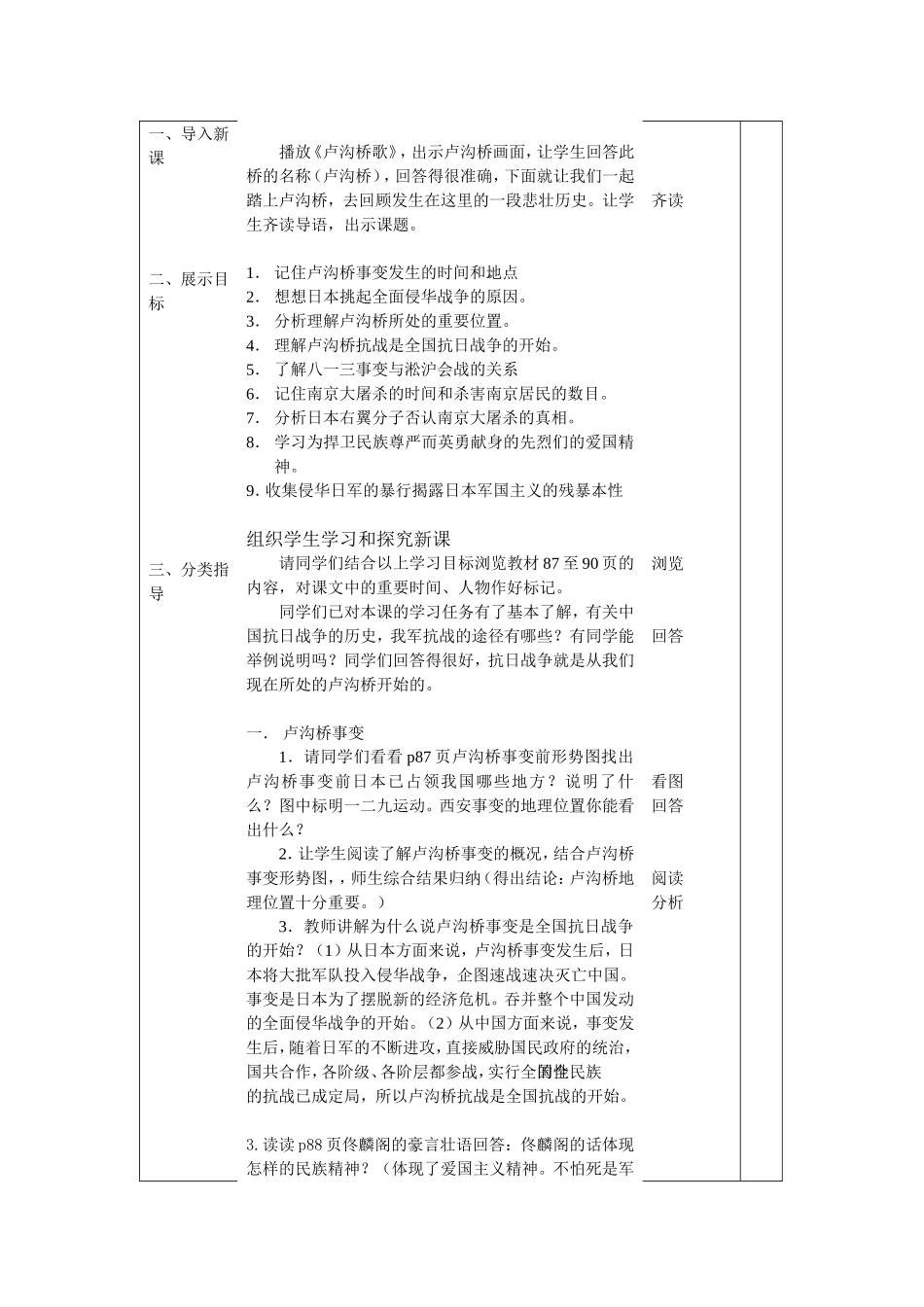 民族中学《全国抗日战争的开始》教学教案_第2页