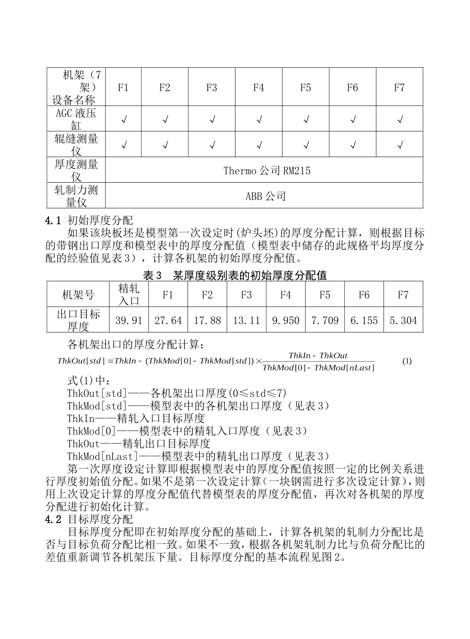 北台1780mm热轧带钢精轧机组负荷及厚度分配分析研究_第3页