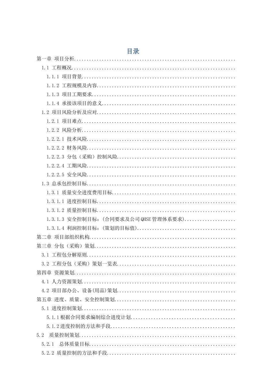 工程施工总承包项目策划书_第2页