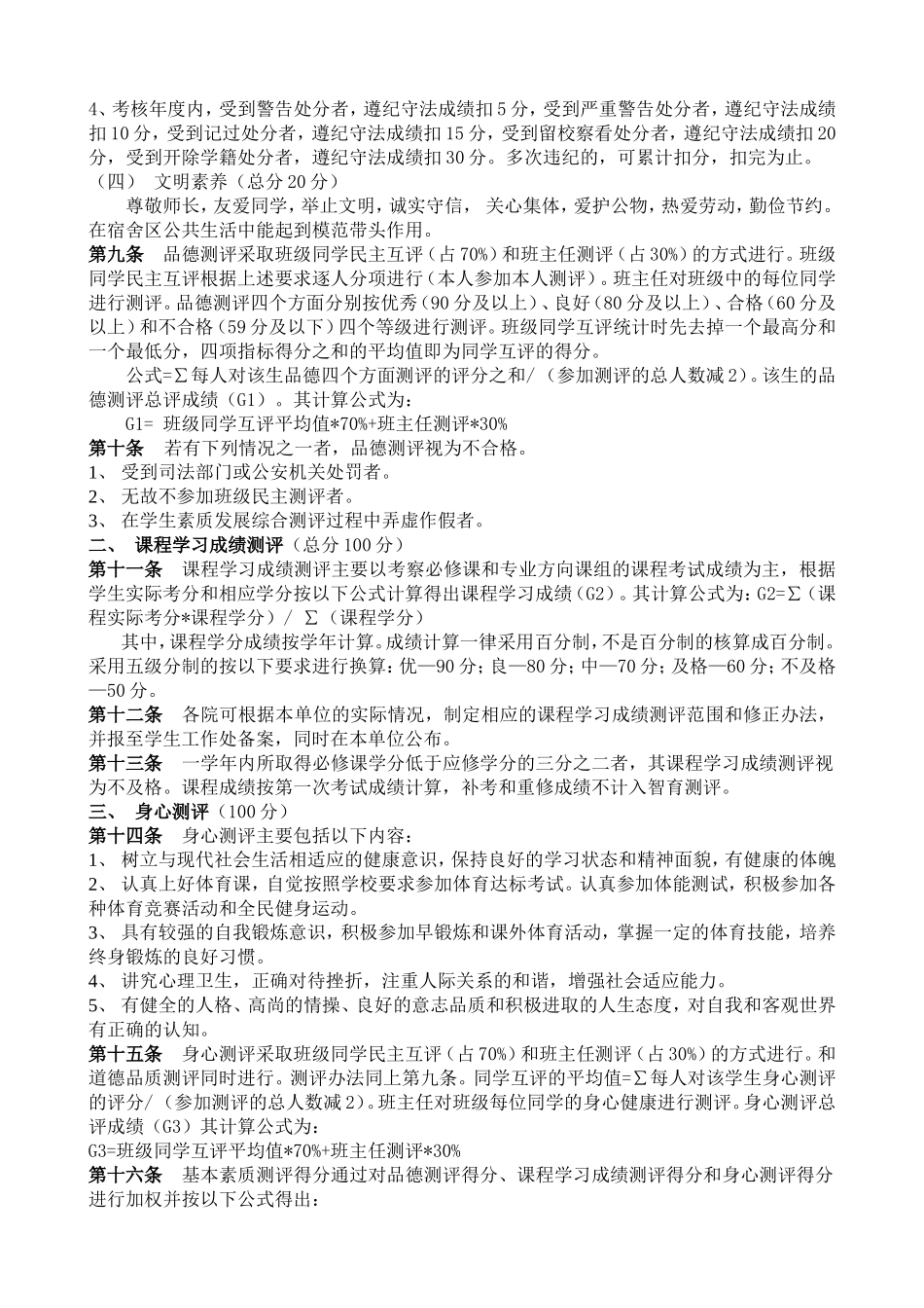 工程学院学生素质发展综合测评条例_第2页