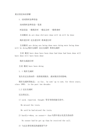 英语重点语法知识讲解