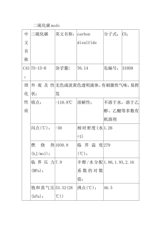 二硫化碳知识点梳理汇总
