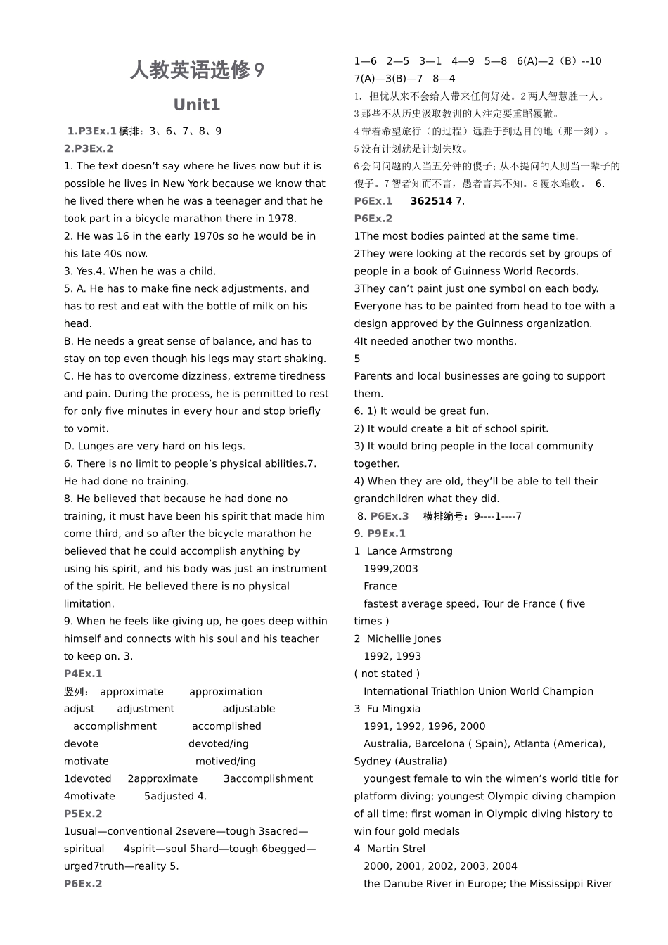 人教英语选修9知识点梳理汇总_第1页