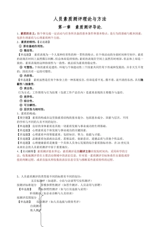 人员素质测评理论与方法课程知识点梳理