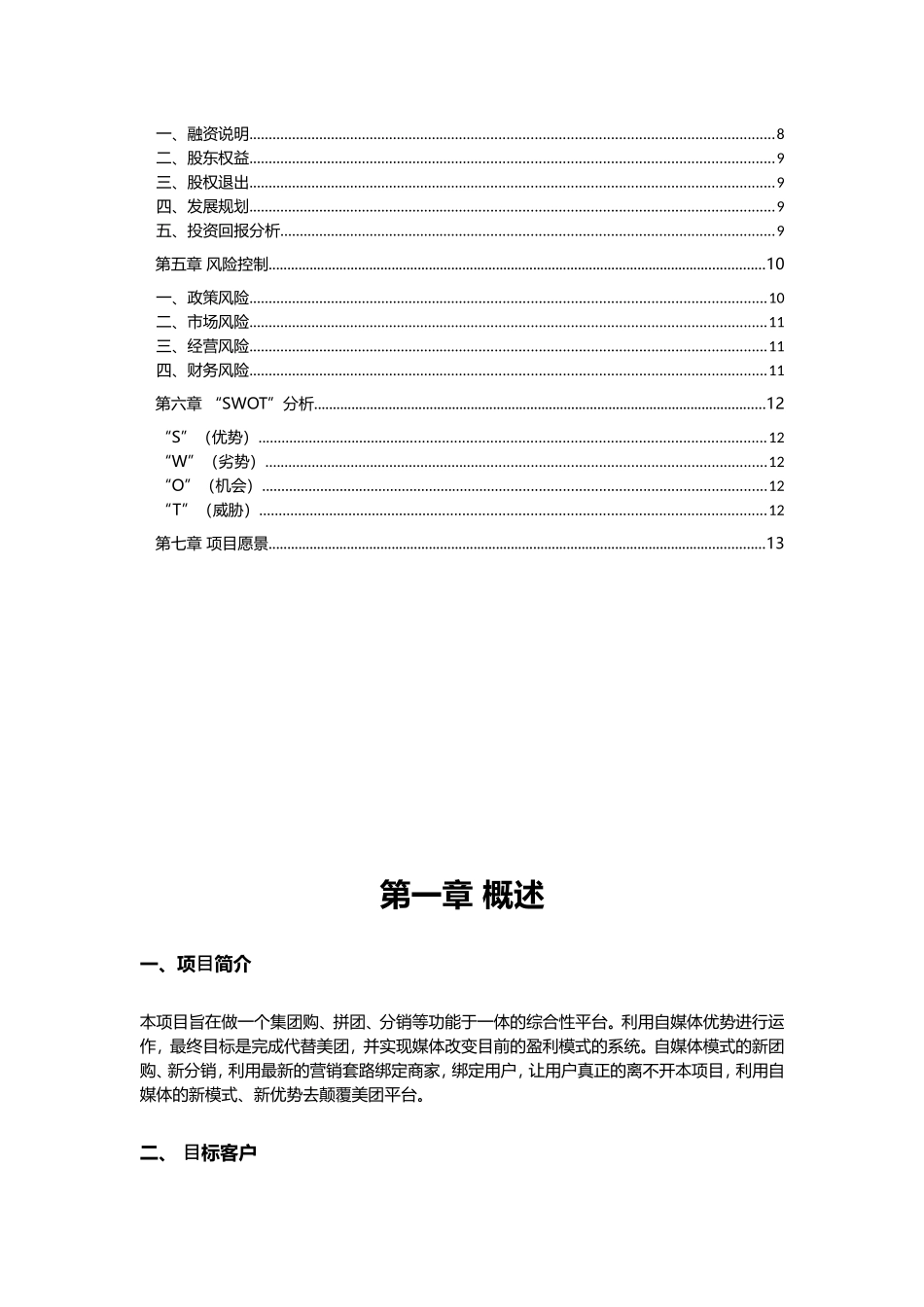 自媒体团购平台项目融资商业计划书_第2页