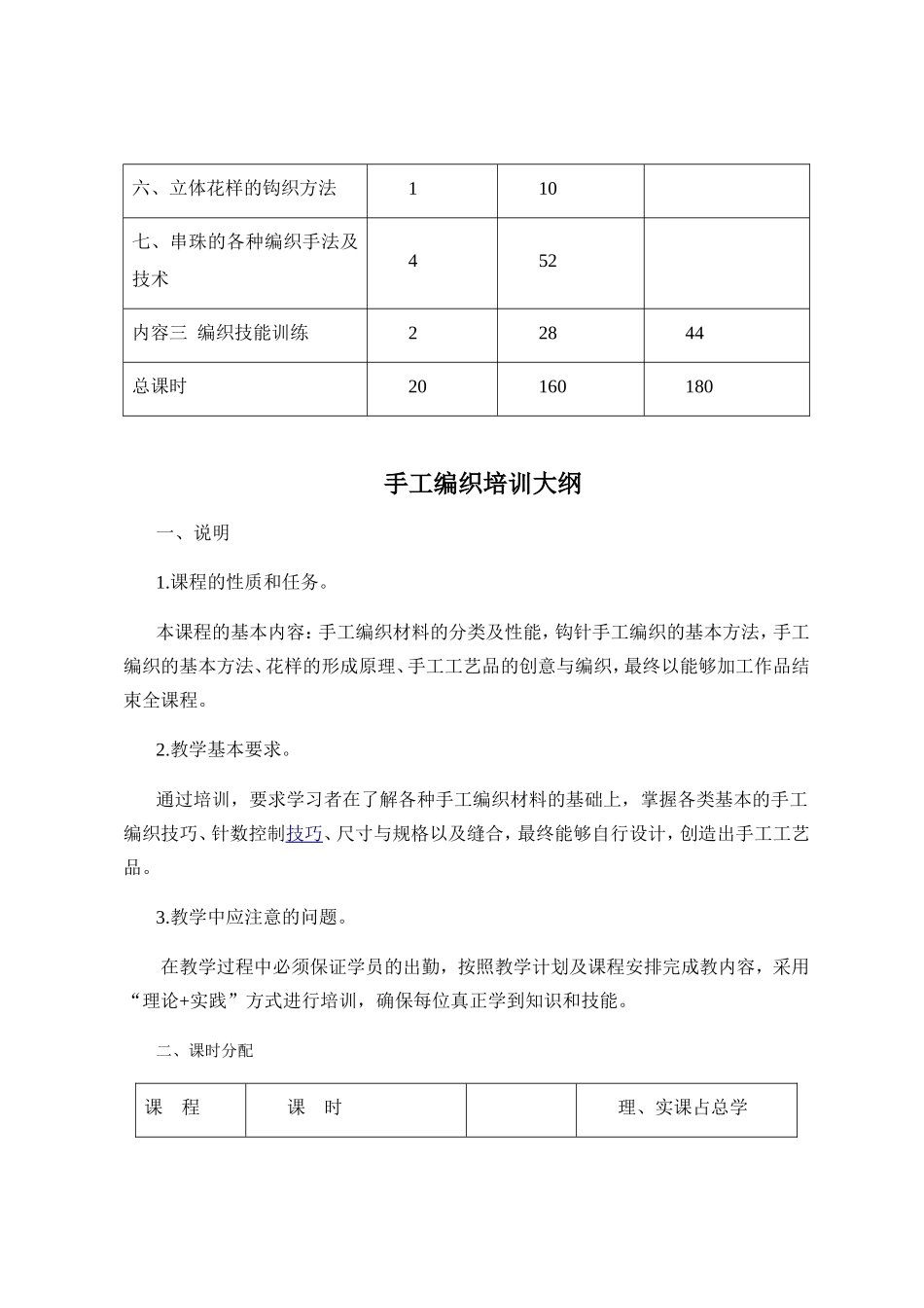 手工编织教学计划_第3页