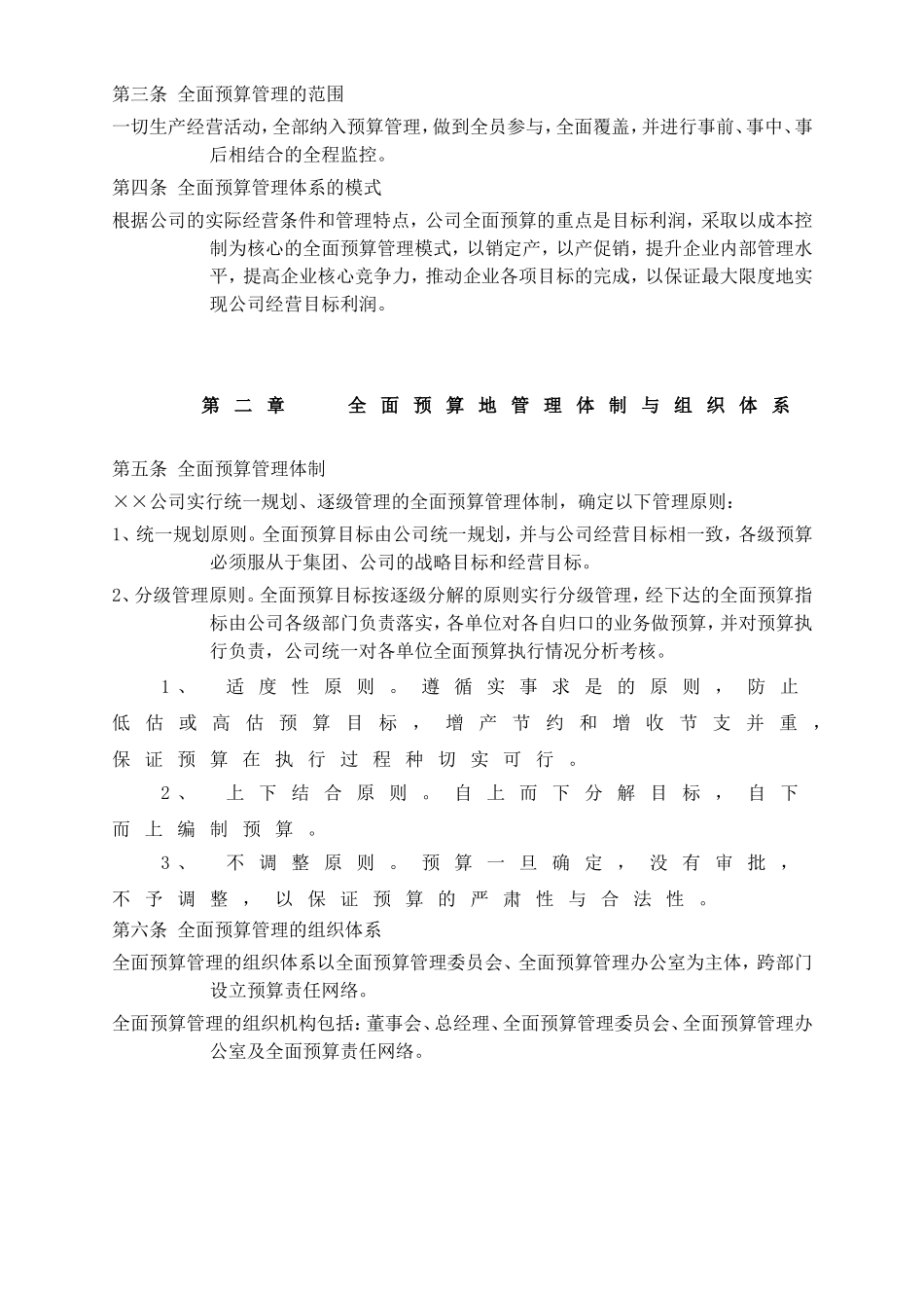 某公司的预算管理制度_第2页
