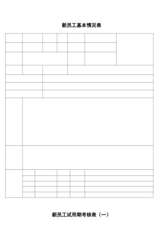 新员工基本情况表