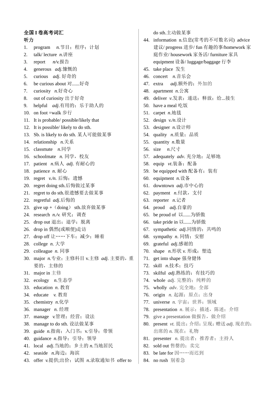 全国英语高考词汇_第1页