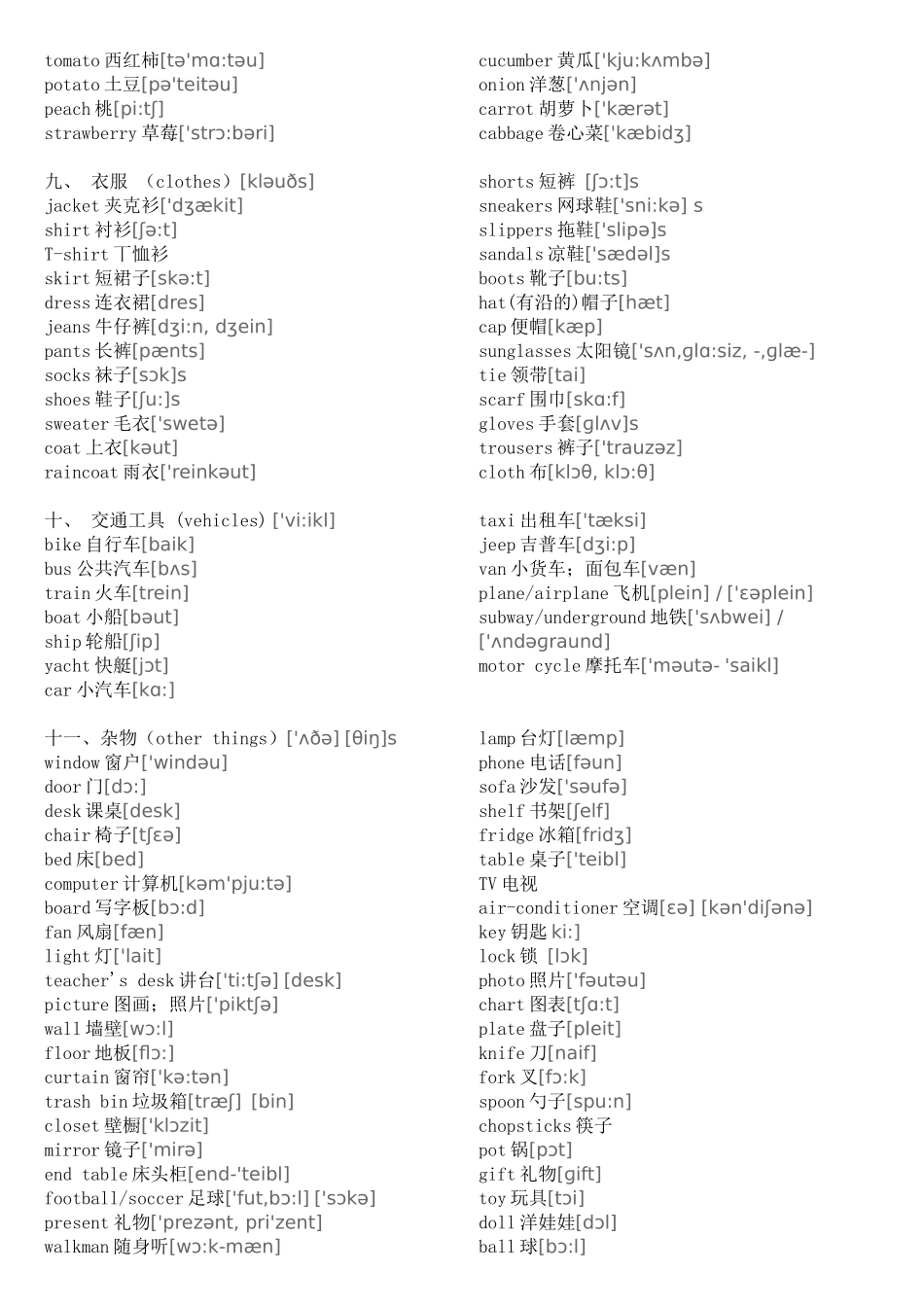 英语单词大全分类_第3页