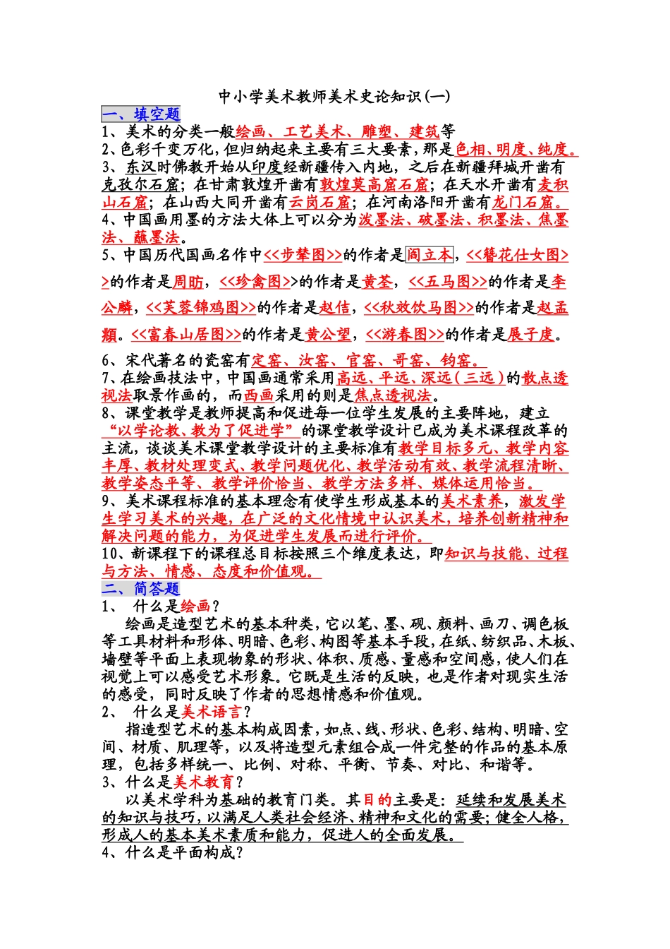 中小学美术教师美术史论知识_第1页