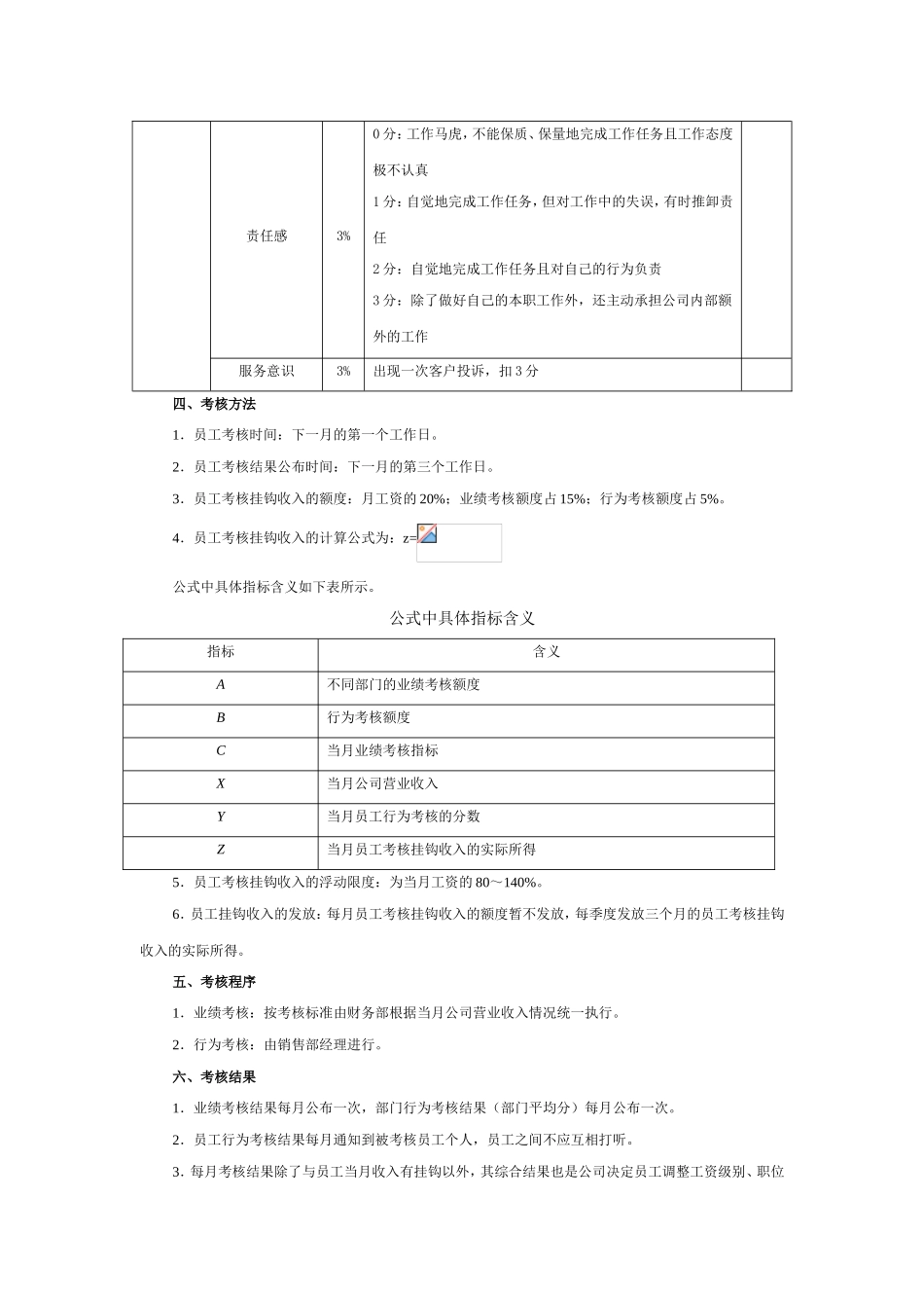 汽车销售有限公司营销人员绩效考核方案_第3页