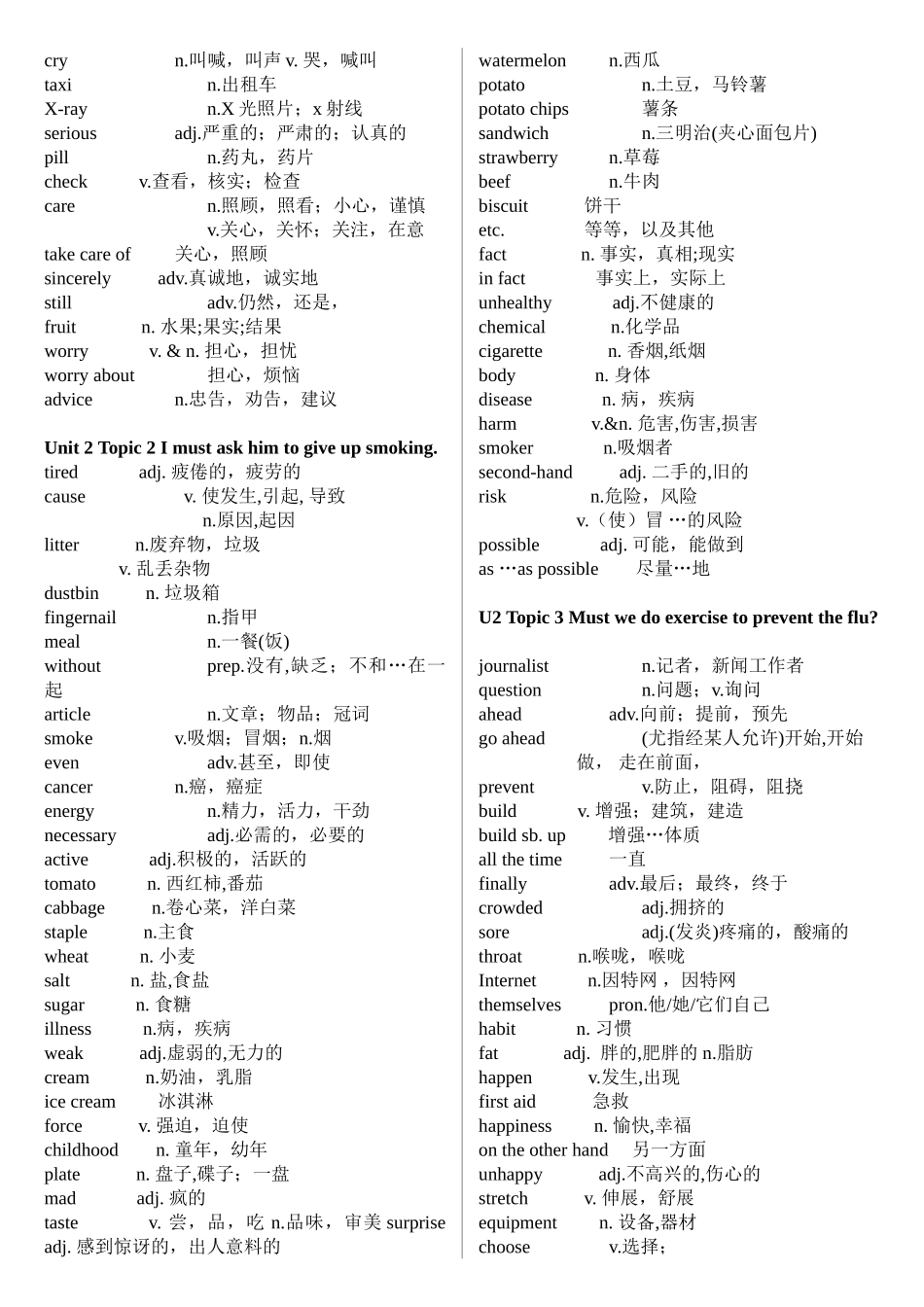 秋仁爱英语八年级上单词表_第3页