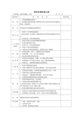 塔吊定期检查记录