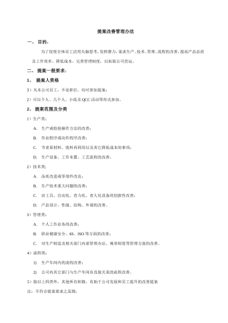 提案改善管理办法