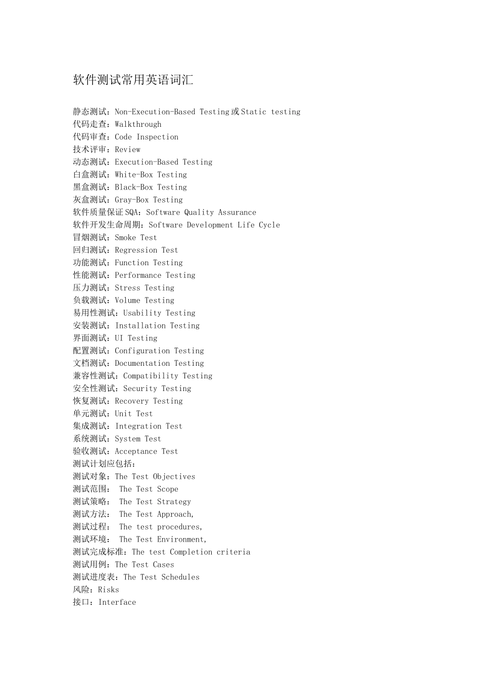 软件测试常用英语词汇_第1页