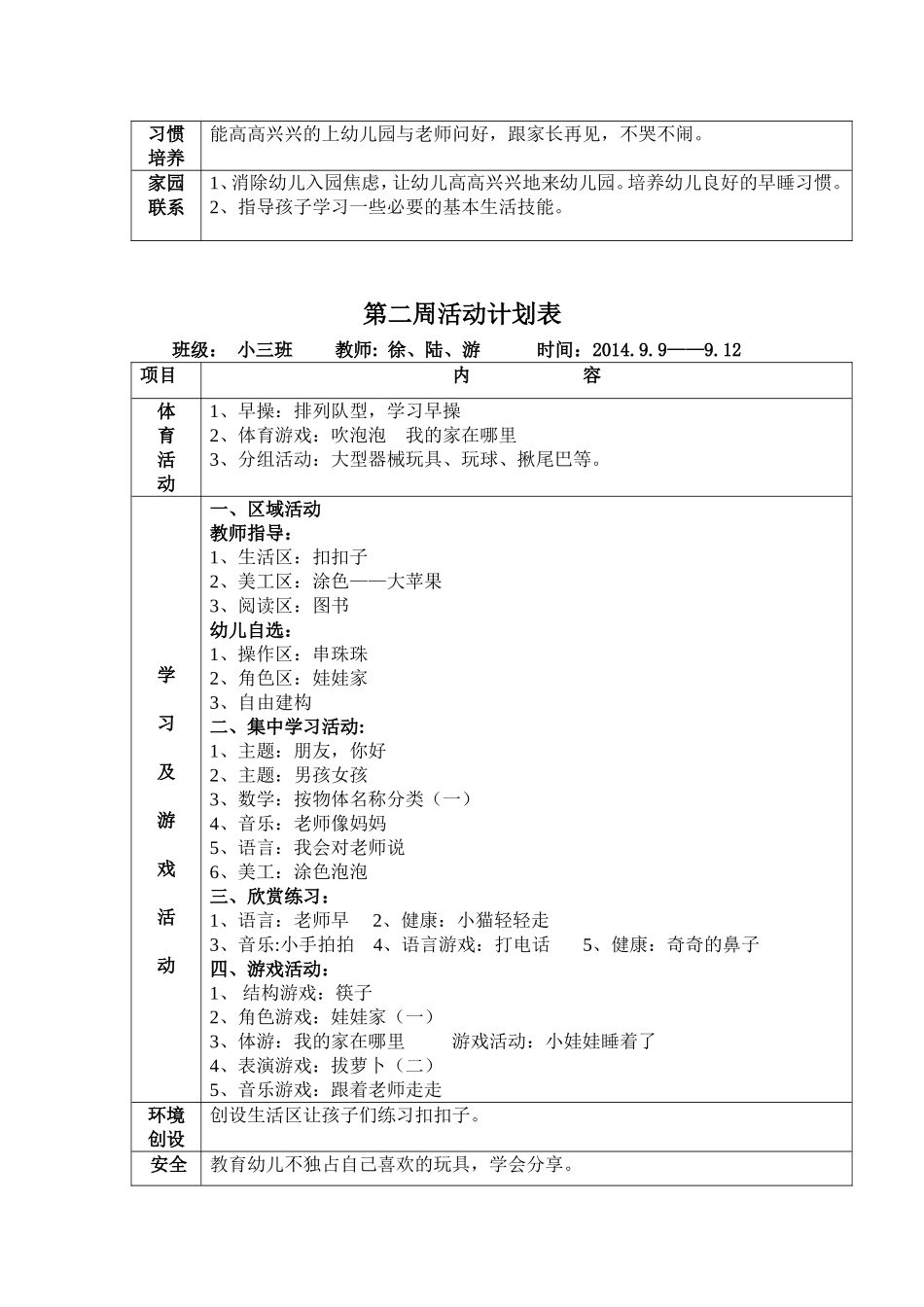 主题名称：我上幼儿园啦 教学设计_第3页