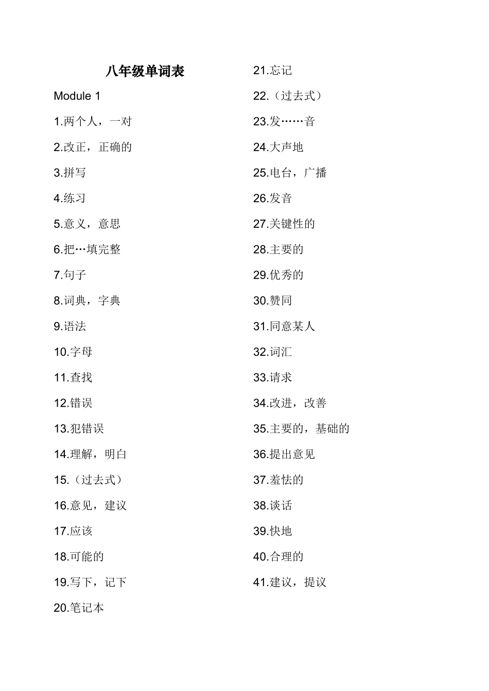 八年级单词表_第1页