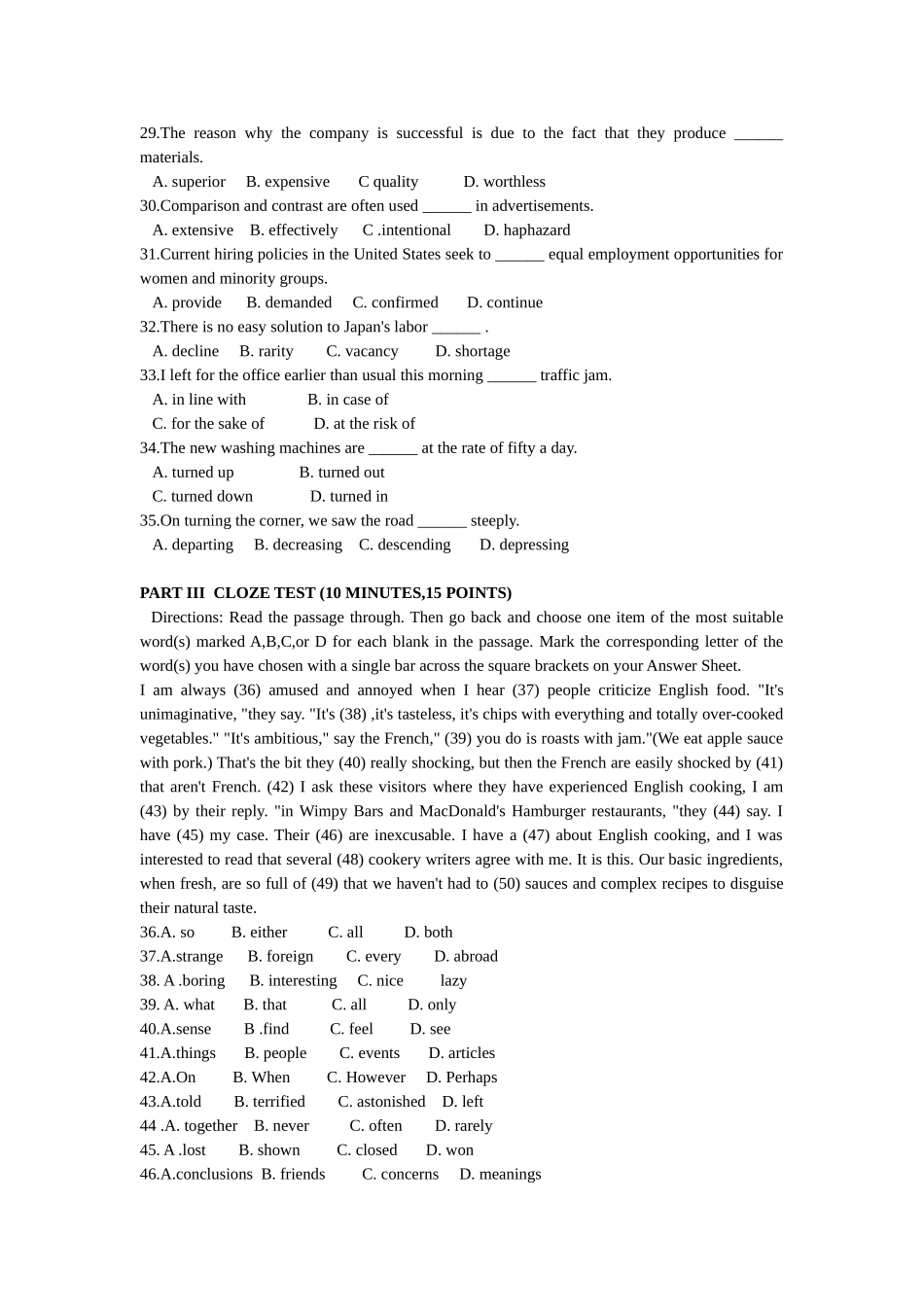 研究生英语学位考试模拟试卷_第2页