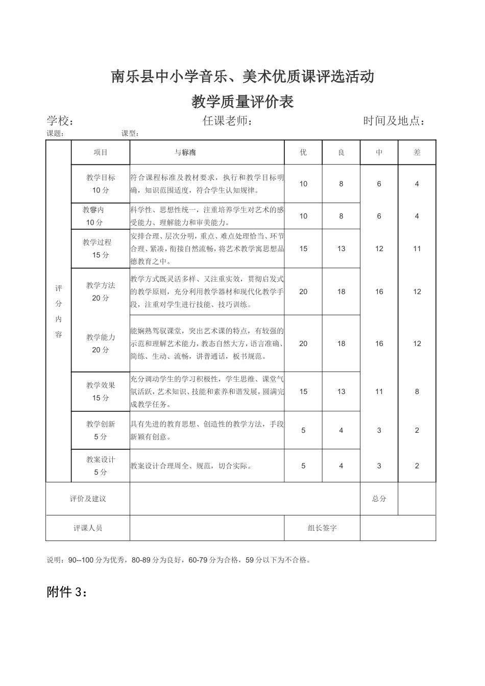 县中小学体育优质课评选活动教学质量评价表_第2页