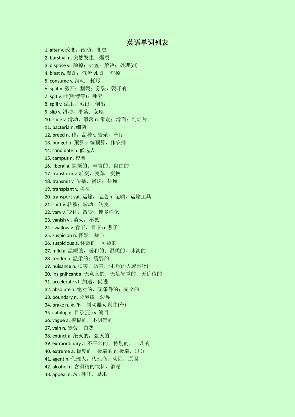 英语单词列表_第1页