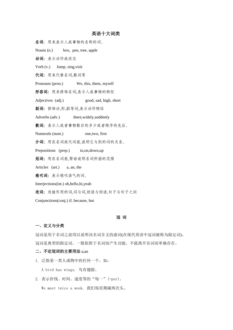 英语十大词类_第1页