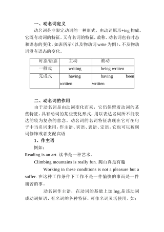 英语动名词语法知识点梳理汇总