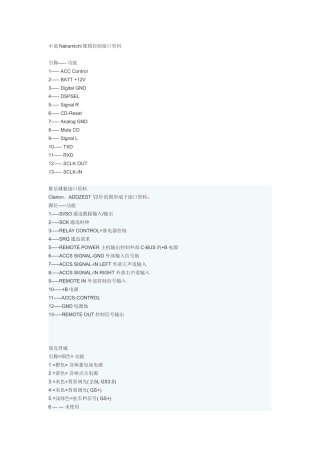中道Nakamichi碟箱控制接口资料