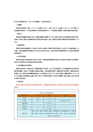 改性ＭＣ尼龙物材料性能