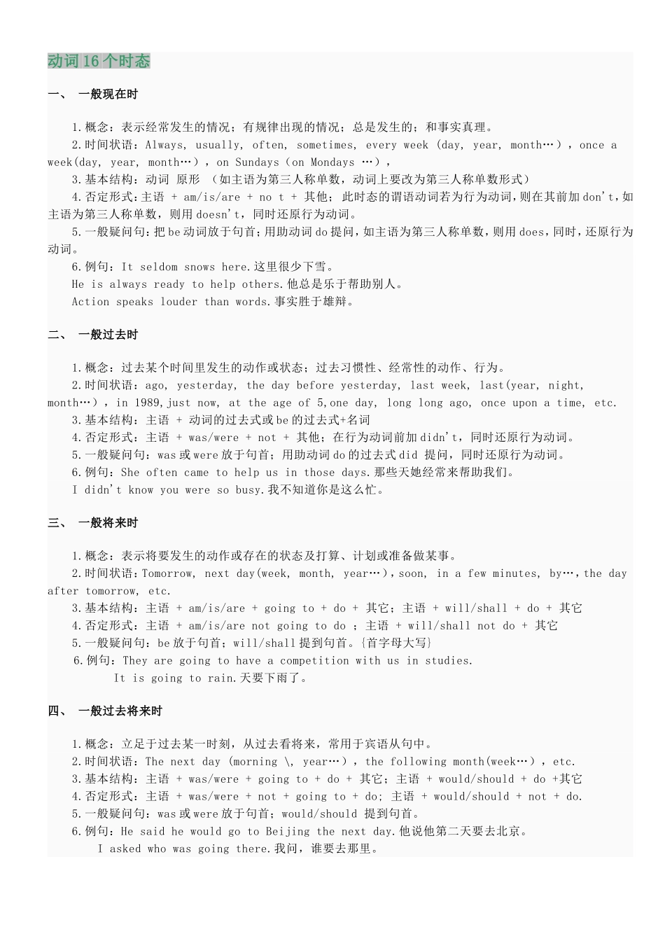 英语动词16个时态知识点梳理汇总_第1页