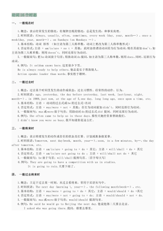 英语动词16个时态知识点梳理汇总