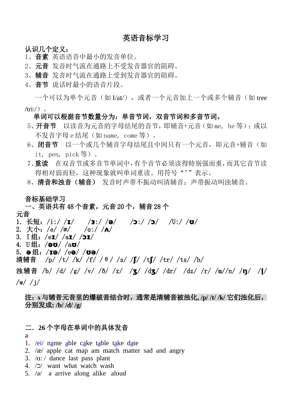 英语音标学习知识点梳理汇总_第1页