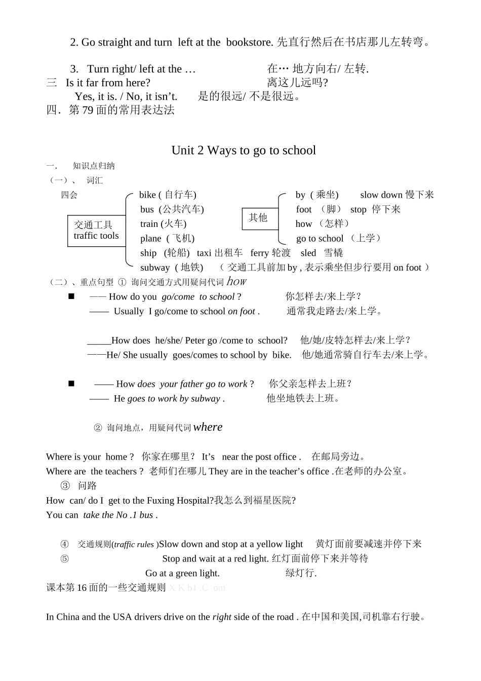 六年级英语PEP上册知识总结_第2页