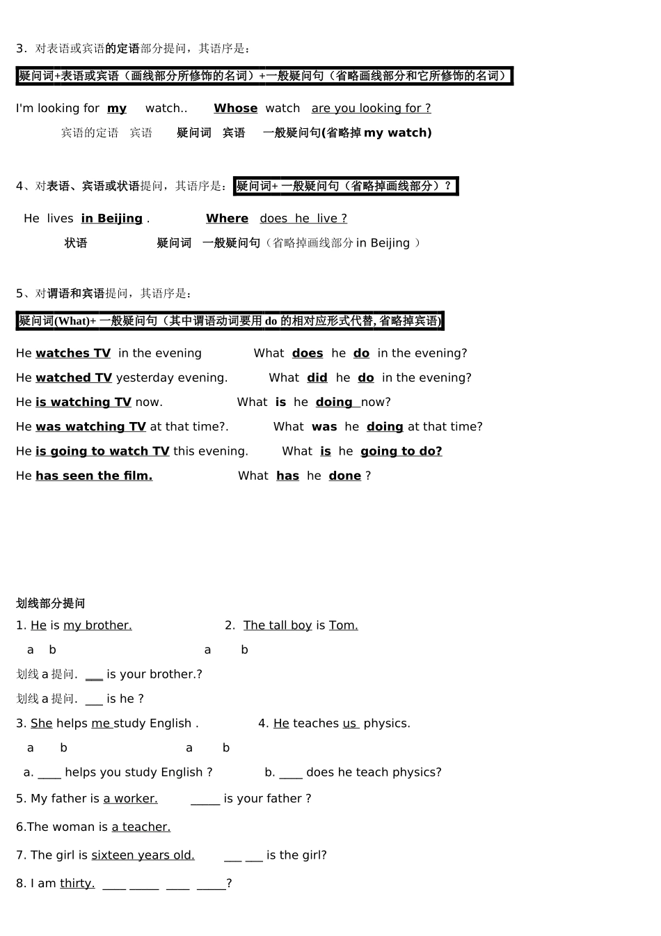 特殊疑问词 英语知识点梳理汇总_第3页