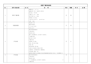 小学校园广播系统设备采购清单及要求
