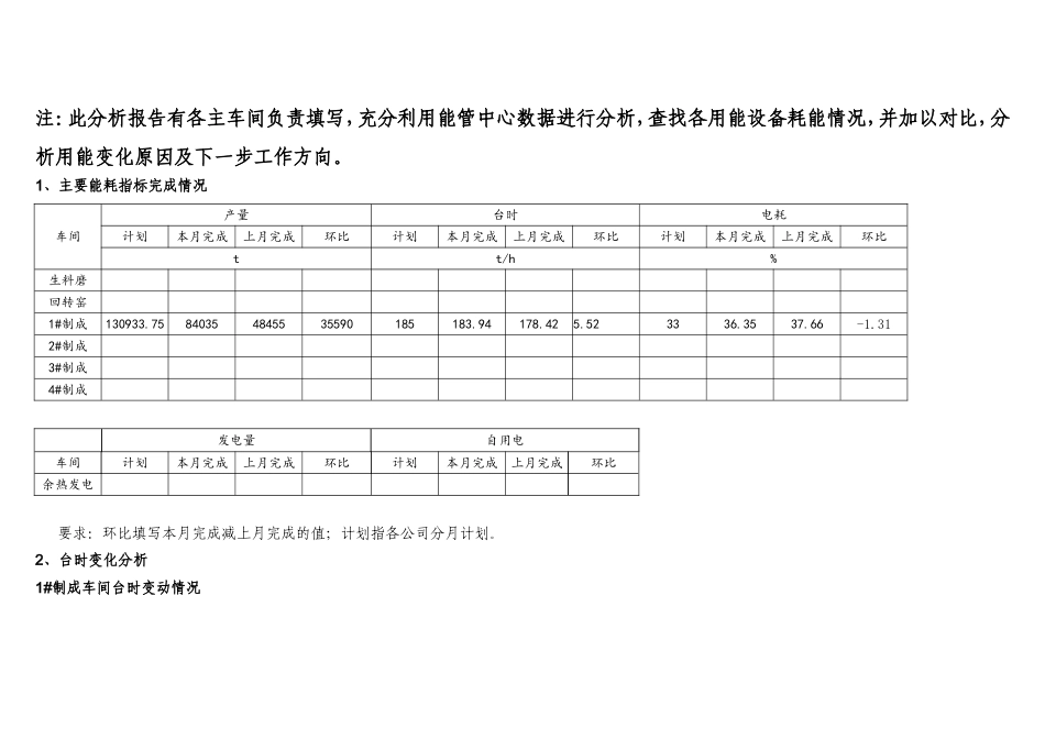 制成车间能效对标分析报告_第1页
